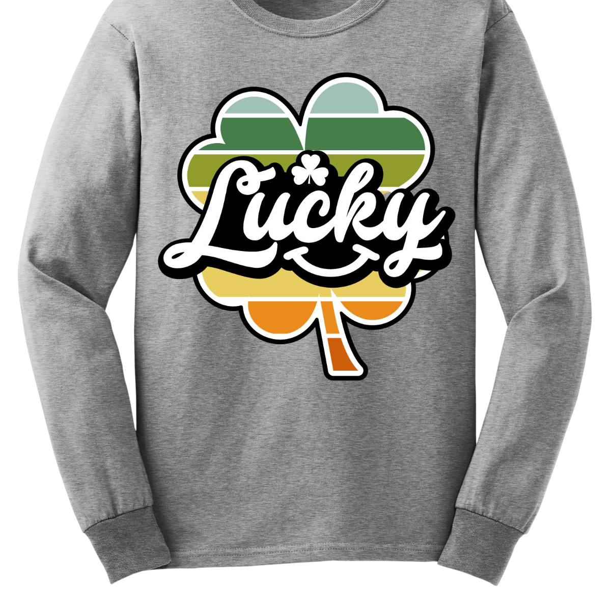  Introducing our "Lucky with Retro Color Striped Shamrock" T-shirt, a vibrant and stylish addition to your wardrobe! This eye-catching design features a bold shamrock in retro-inspired colors, set against the word "lucky" in a playful font. Shop at Gorgeousware.com