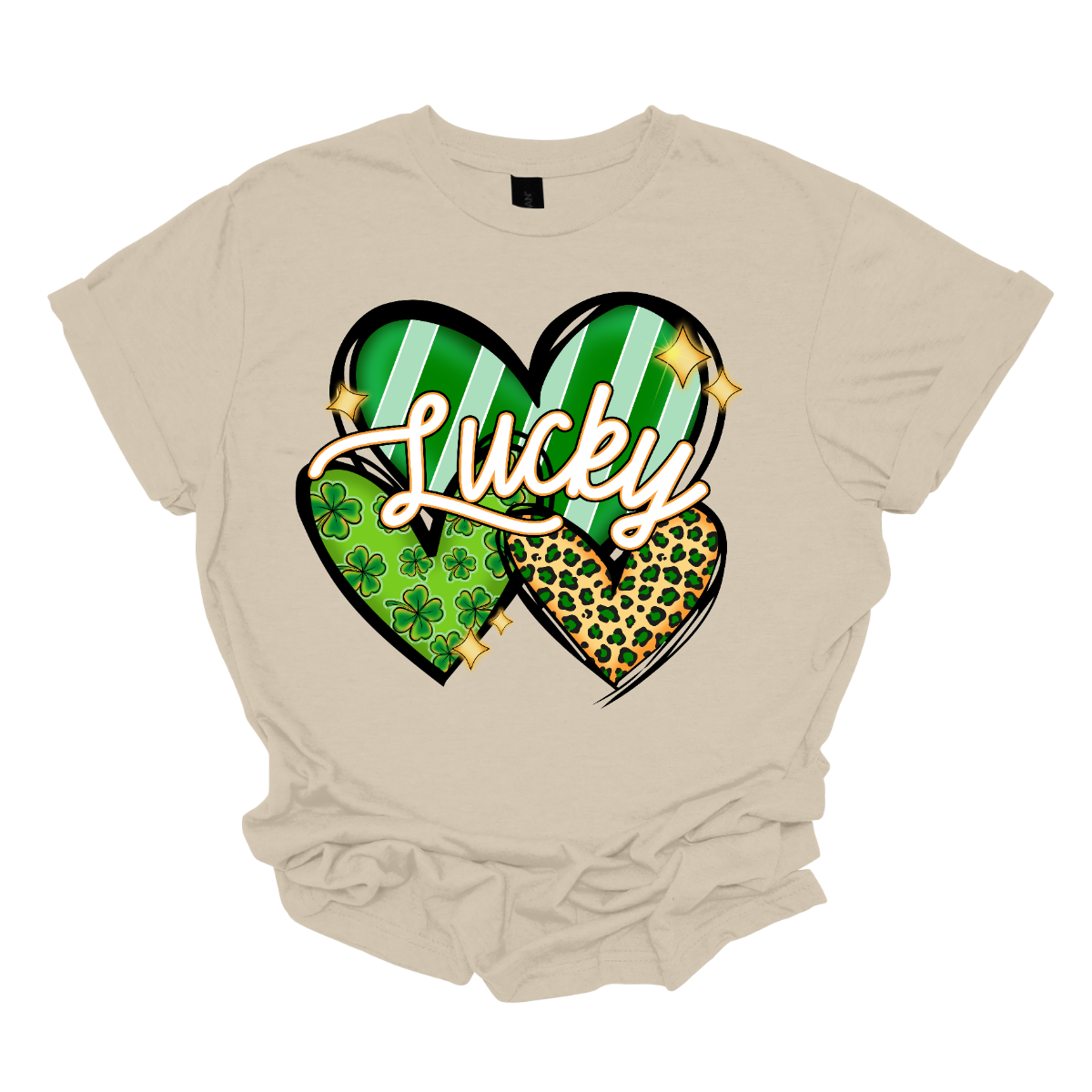 Introducing our "Lucky Hearts" T-shirt – a charming and festive garment that combines the luck of St. Patrick's Day with the timeless symbol of love, hearts. This shirt is a delightful fusion of Irish charm and romantic flair, perfect for celebrating the joyous occasion with style.  The color palette is chosen to reflect both the festive nature of St. Patrick's Day and the warmth of love, often featuring a mix of lively greens, and soft neutrals. Shop at Gorgeousware.com