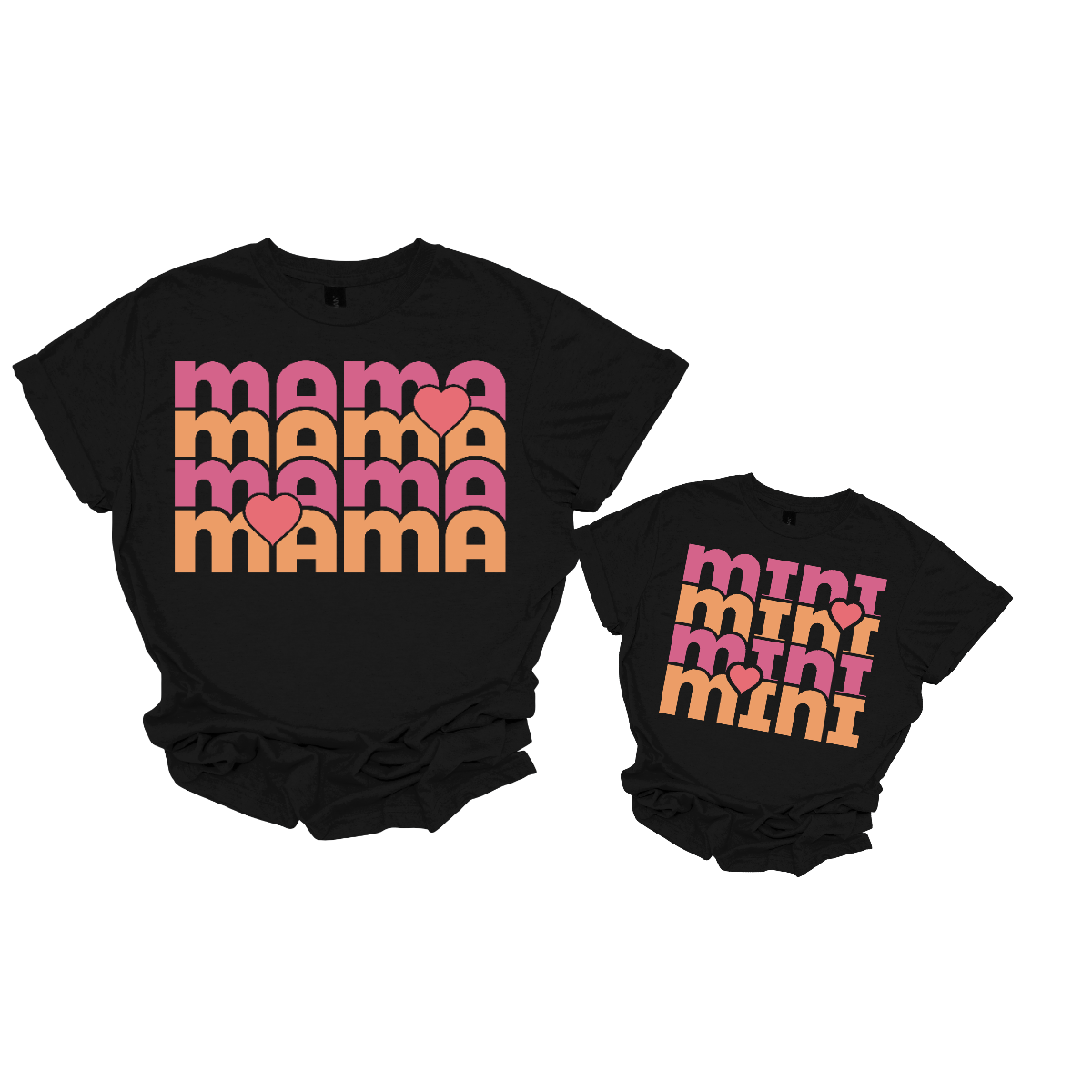 Elevate your twinning game with our 'Mama' and 'Mini' matching T-shirts, featuring a sweet heart motif. Crafted for both comfort and style, these adorable tees celebrate the special bond between mother and child. The heart symbolizes the love that unites the duo, creating a charming and coordinated look. Whether you're out for a stroll or capturing precious moments together, these matching shirts are a delightful expression of love.