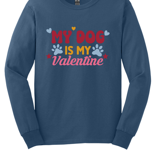  Declare your furry love story with our 'My Dog is My Valentine' T-shirt. This charming tee is a perfect expression of the deep bond between you and your canine companion. The heartfelt message takes center stage, surrounded by paw prints, capturing the unconditional love and loyalty that only a dog can offer. Shop at Gorgeousware.com today!