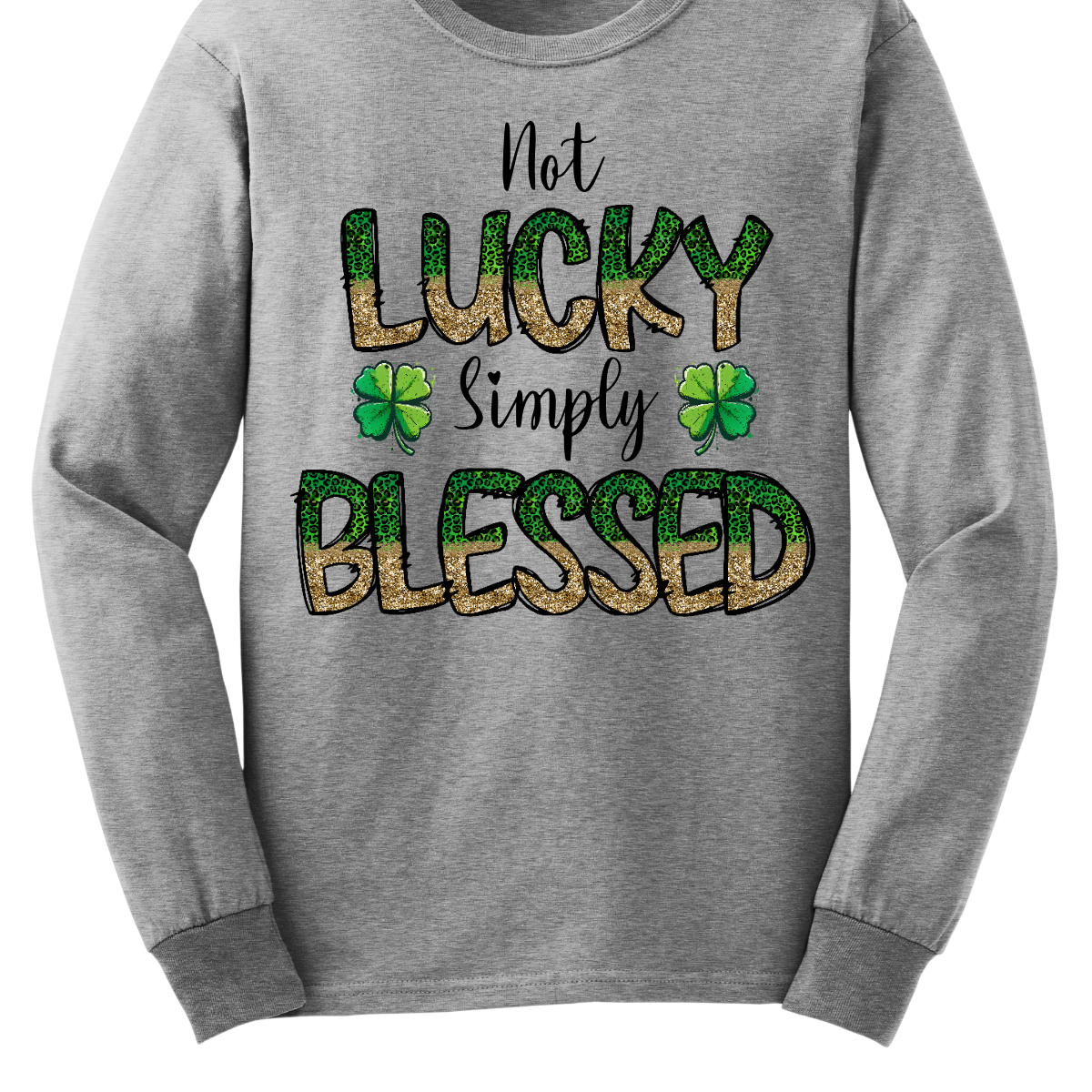 Introducing our "Not Lucky, Simply Blessed" T-shirt, a heartfelt expression of gratitude and positivity! This inspiring design features bold green and gold letters that stand out against a solid background, making a stylish statement wherever you go. Wear it with jeans for a casual look, or dress it up with a skirt for a more polished ensemble. However you choose to style it, this T-shirt is sure to make a statement and inspire those around you. Shop at Gorgeousware.com