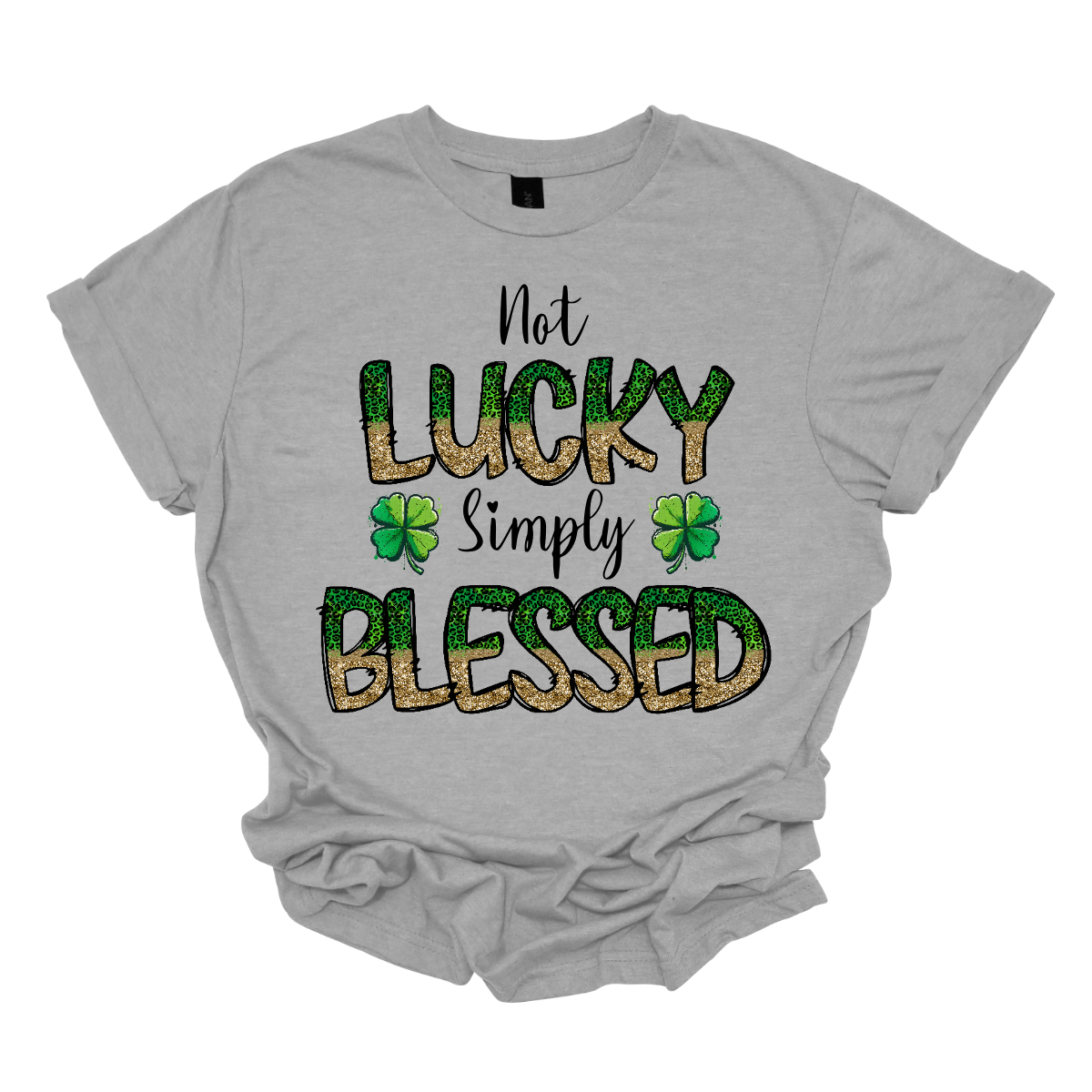 Introducing our "Not Lucky, Simply Blessed" T-shirt, a heartfelt expression of gratitude and positivity! This inspiring design features bold green and gold letters that stand out against a solid background, making a stylish statement wherever you go. Wear it with jeans for a casual look, or dress it up with a skirt for a more polished ensemble. However you choose to style it, this T-shirt is sure to make a statement and inspire those around you. Shop at Gorgeousware.com