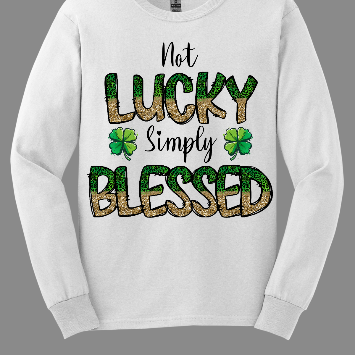 Introducing our "Not Lucky, Simply Blessed" T-shirt, a heartfelt expression of gratitude and positivity! This inspiring design features bold green and gold letters that stand out against a solid background, making a stylish statement wherever you go. Wear it with jeans for a casual look, or dress it up with a skirt for a more polished ensemble. However you choose to style it, this T-shirt is sure to make a statement and inspire those around you. Shop at Gorgeousware.com