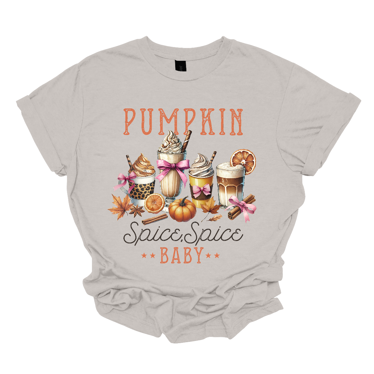 Get ready to embrace the cozy vibes of fall with our "Pumpkin Spice Spice Baby" t-shirt! This fun and festive design features four delightful glasses and cups brimming with your favorite autumn drinks, each one capturing the essence of the season. Picture warm lattes, spiced ciders, and creamy pumpkin smoothies, all beautifully illustrated. Sho at Gorgeousware.com