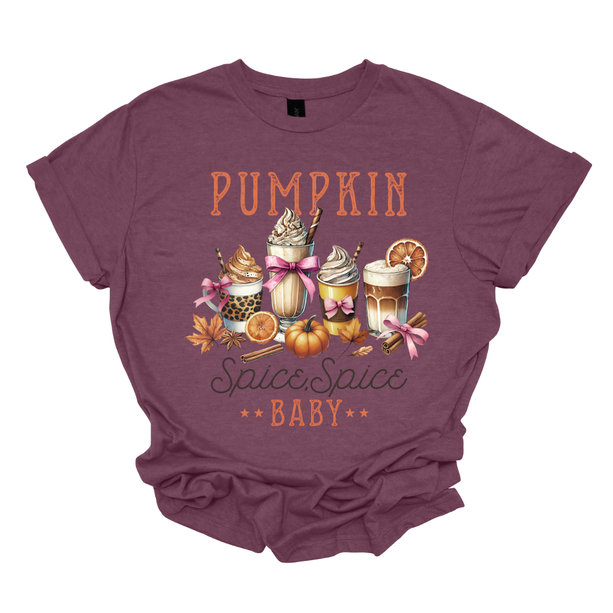 Get ready to embrace the cozy vibes of fall with our "Pumpkin Spice Spice Baby" t-shirt! This fun and festive design features four delightful glasses and cups brimming with your favorite autumn drinks, each one capturing the essence of the season. Picture warm lattes, spiced ciders, and creamy pumpkin smoothies, all beautifully illustrated. Sho at Gorgeousware.com