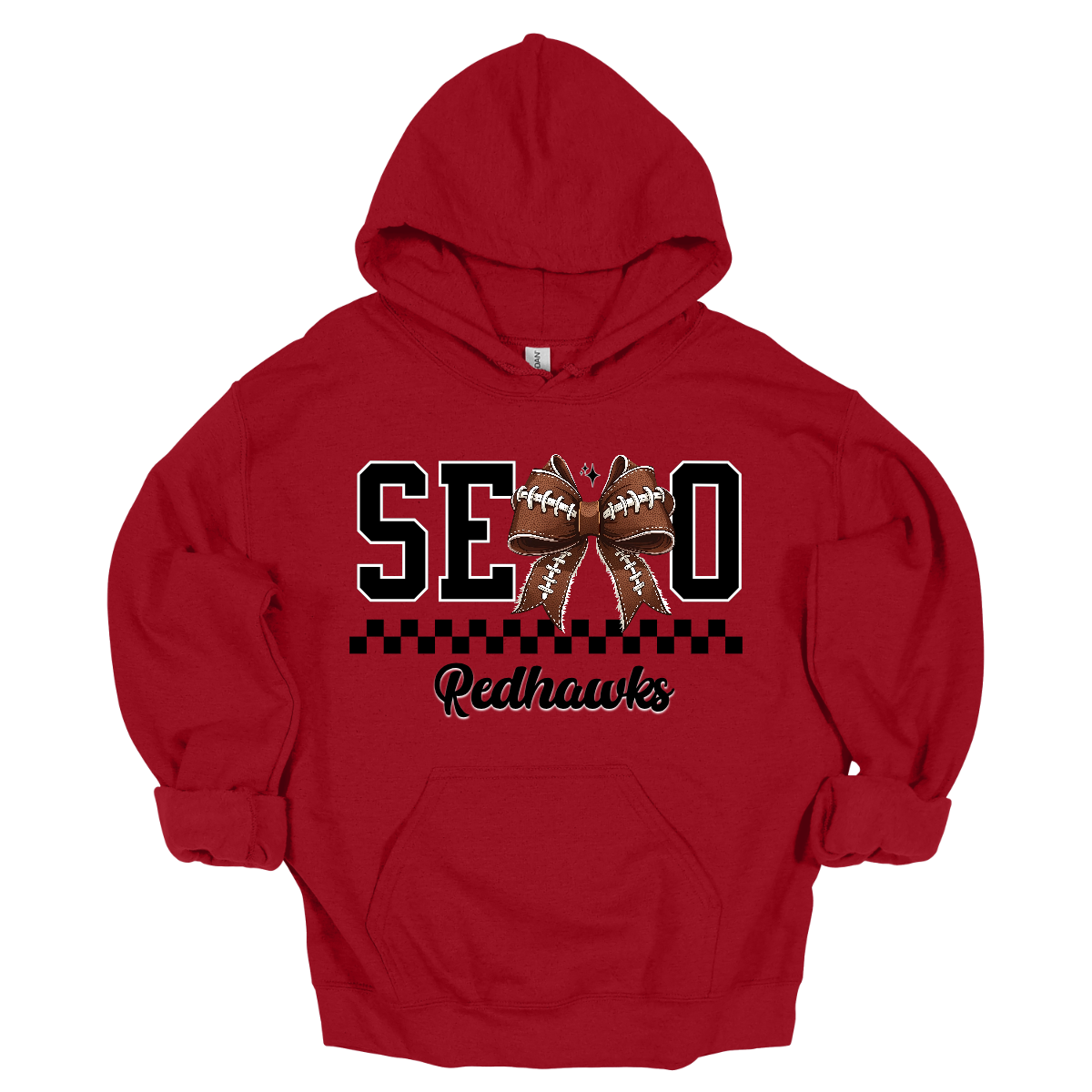 Gear up your Redhawk fan with our stylish youth SEMO apparel, available in short/ long sleeve, crewneck, and hoodie options! Featuring bold black SEMO lettering with a creative twist—the letter M is playfully replaced by a croquette football bow, adding a fun, sporty vibe. A sleek checkerboard underline ties the look together, while "Redhawks" is written in a stylish cursive script for the perfect finishing touch.
Shop at Gorgeousware.com today!
