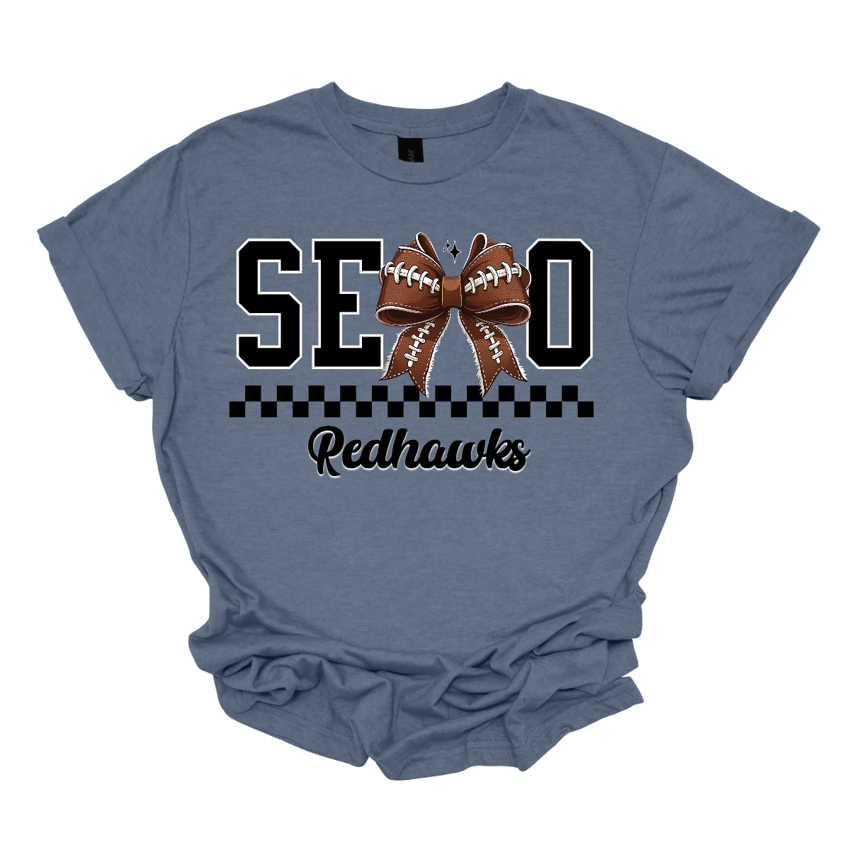 Gear up your Redhawk fan with our stylish youth SEMO apparel, available in short/ long sleeve, crewneck, and hoodie options! Featuring bold black SEMO lettering with a creative twist—the letter M is playfully replaced by a croquette football bow, adding a fun, sporty vibe. A sleek checkerboard underline ties the look together, while "Redhawks" is written in a stylish cursive script for the perfect finishing touch.
Shop at Gorgeousware.com today!
