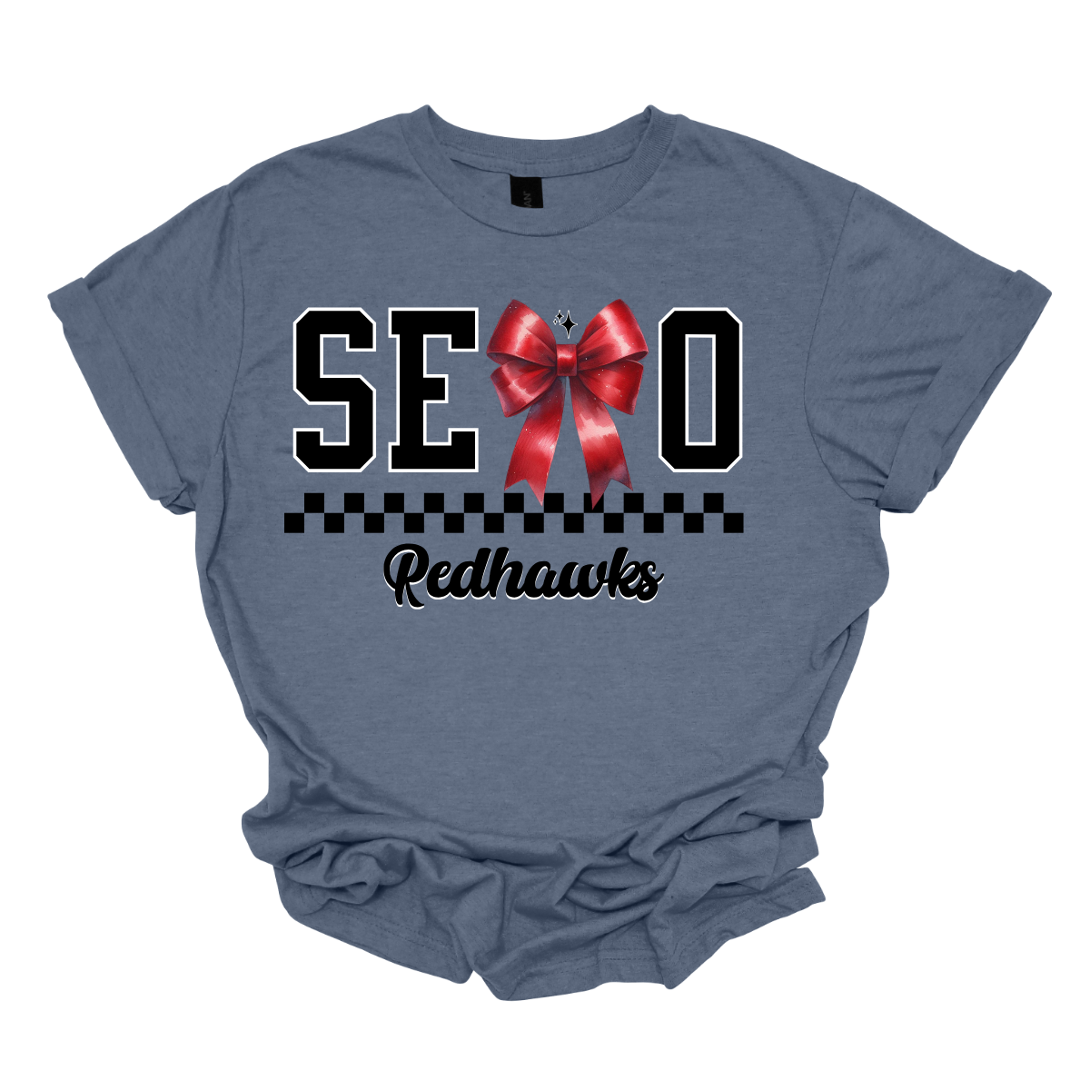 Show off your SEMO pride in style with this trendy short/long sleeve t-shirt! Featuring the bold letters "SEMO," where the "M" is cleverly replaced by a stylish red croquette bow, this shirt adds a unique twist to your wardrobe. Underneath, a playful checkerboard stripe adds a fun touch, while "Redhawks" is elegantly written in a cute cursive font, bringing a touch of flair.  Get ready to turn heads and express your school spirit! Shop at Gorgeousware.com