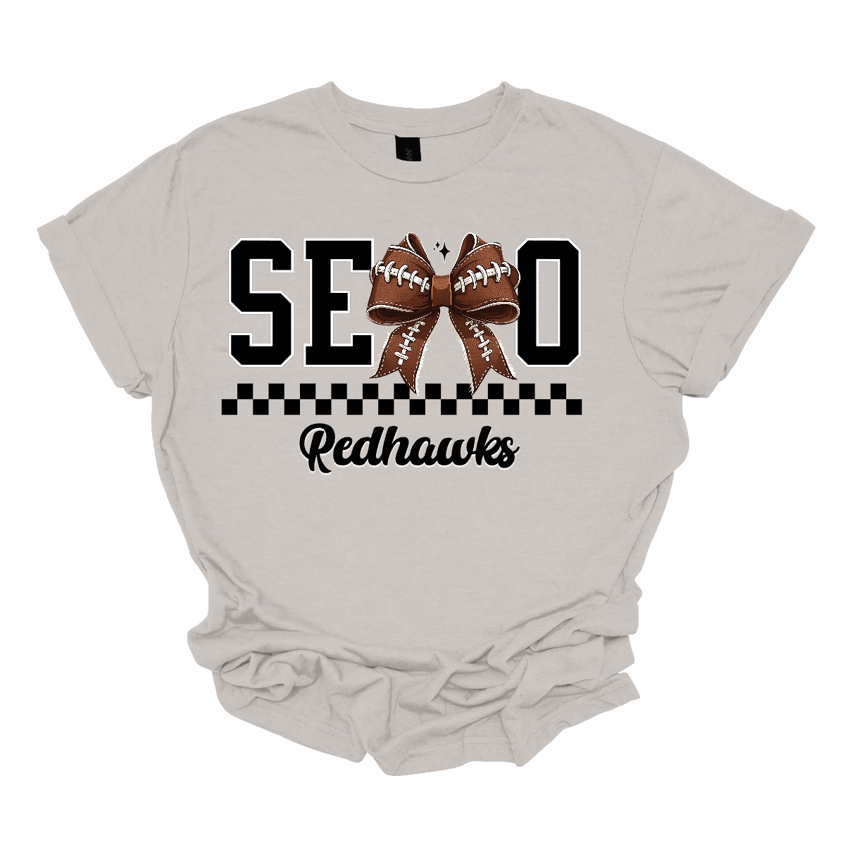 Gear up your Redhawk fan with our stylish youth SEMO apparel, available in short/ long sleeve, crewneck, and hoodie options! Featuring bold black SEMO lettering with a creative twist—the letter M is playfully replaced by a croquette football bow, adding a fun, sporty vibe. A sleek checkerboard underline ties the look together, while "Redhawks" is written in a stylish cursive script for the perfect finishing touch.
Shop at Gorgeousware.com today!
