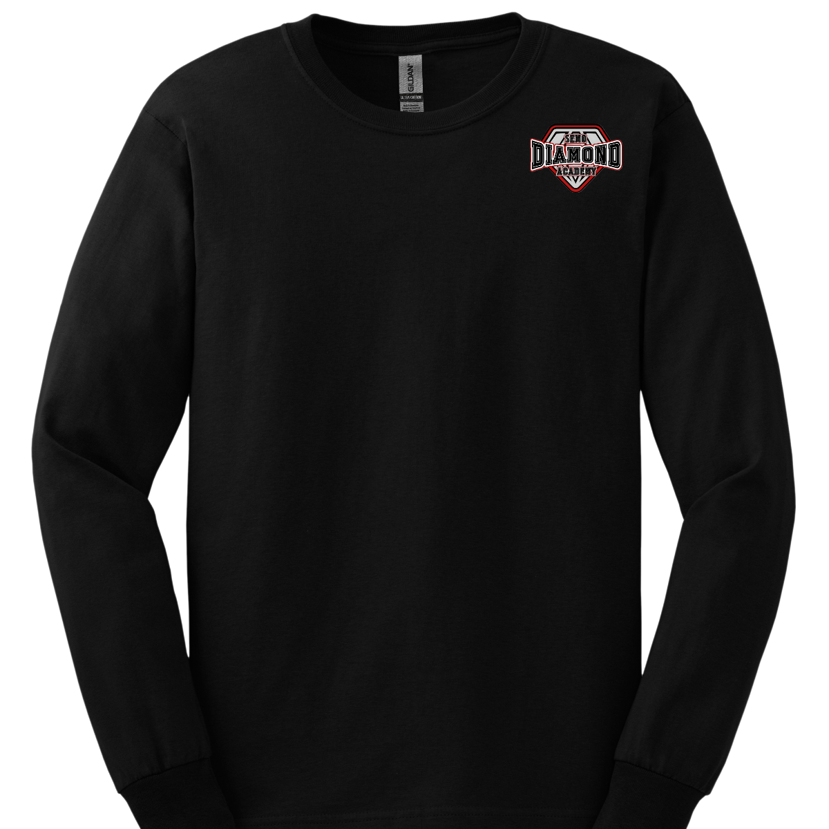 Black long-sleeve shirt with a "SEMO Diamond Academy" logo on the chest against a white background