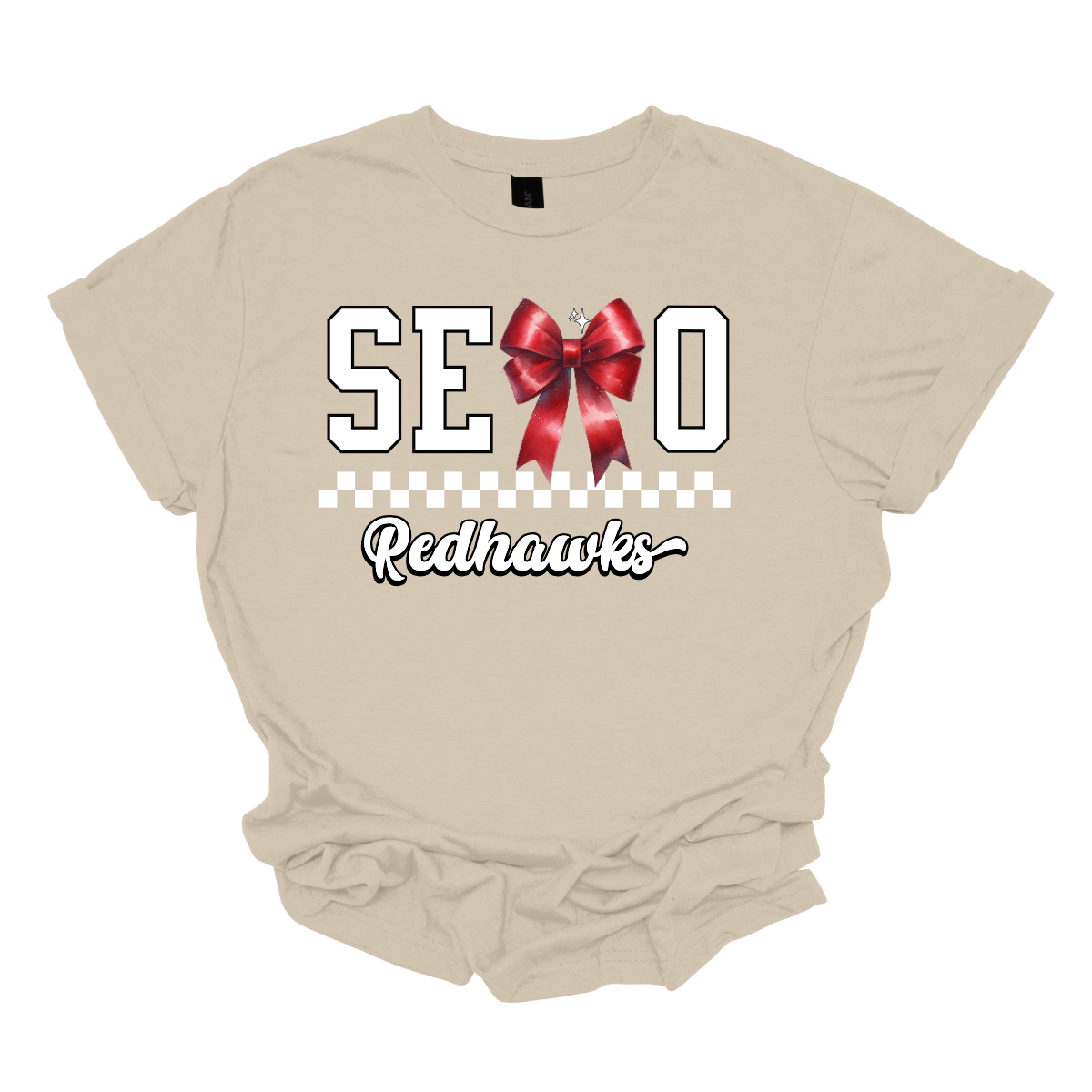 This SEMO short sleeve shirt features white lettering outlined in black with a creative twist - the letter "M" is a stylish red bow for a pop of color and school spirit.  A classic checkerboard line runs through the center for a trendy, eye-catching look, while the design is completed with "Redhawks" in script underneath for the perfect finishing touch.
Shop at Gorgeousware.com today!
