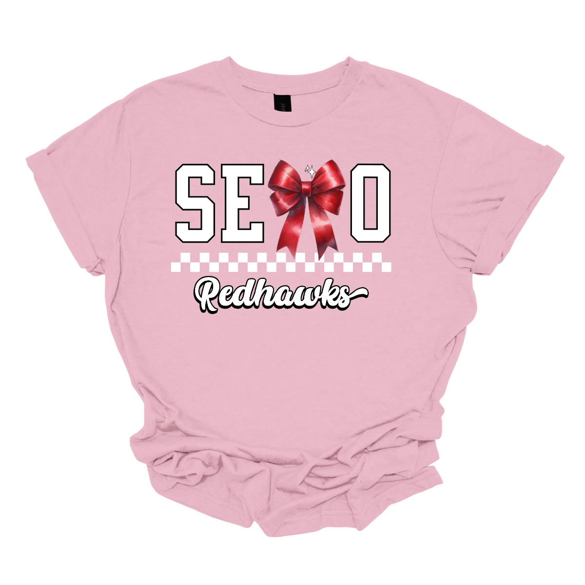 This SEMO short sleeve shirt features white lettering outlined in black with a creative twist - the letter "M" is a stylish red bow for a pop of color and school spirit. A classic checkerboard line runs through the center for a trendy, eye-catching look, while the design is completed with "Redhawks" in script underneath for the perfect final touch.
Shop at Gorgeousware.com today!
