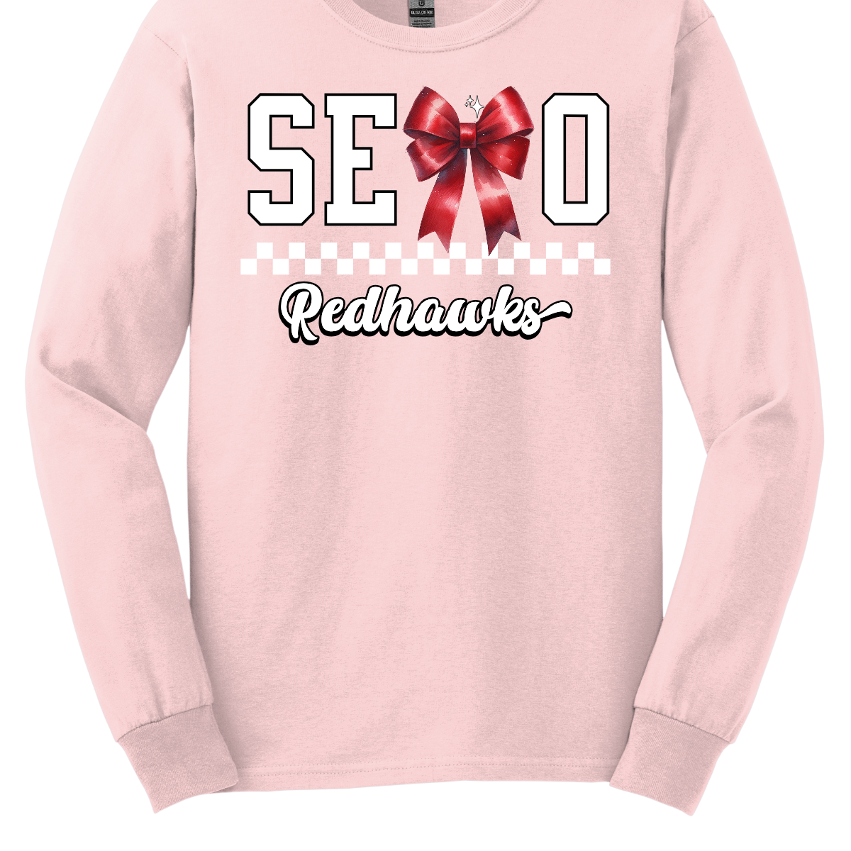 This SEMO long sleeve shirt features white lettering outlined in black with a creative twist - the letter "M" is a stylish red bow for a pop of color and school spirit. A classic checkerboard line runs through the center for a trendy, eye-catching look, while the design is completed with "Redhawks" in script underneath for the perfect final touch.
Shop at Gorgeousware.com today!
