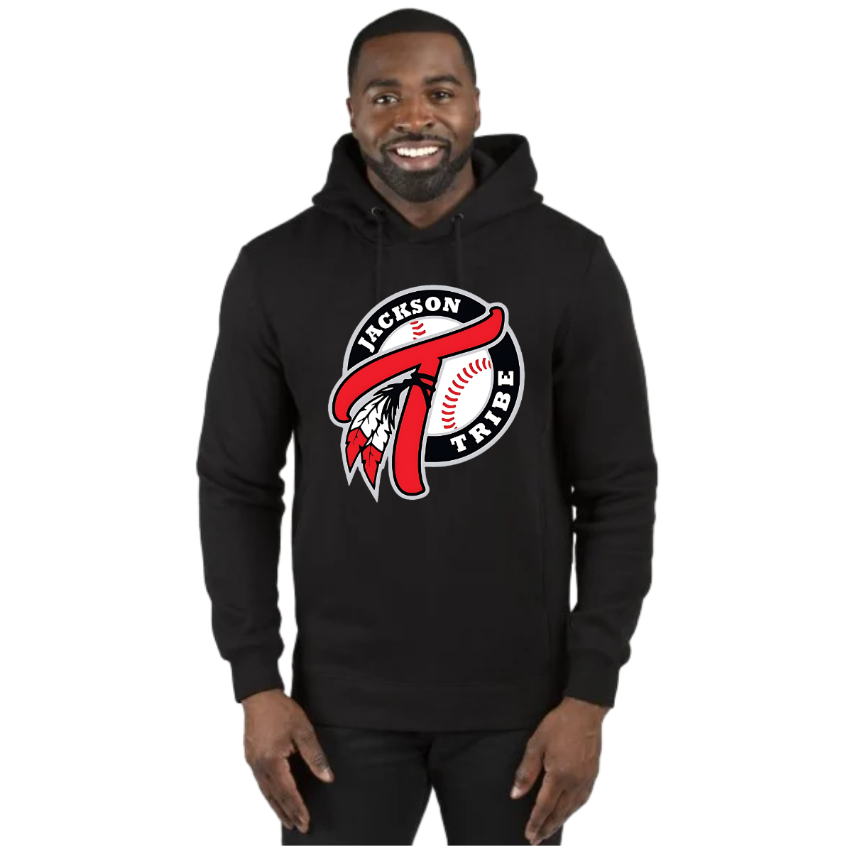 This hoodie sweatshirt features a stylish and comfortable design, perfect for fans of Tribe baseball. Made from a soft, high-quality fabric, it offers warmth and a relaxed fit. The prominent Tribe baseball logo is emblazoned across the chest, showcasing your team pride in bold colors. The hoodie includes a spacious front pocket for convenience and an adjustable drawstring hood for a customizable fit. Whether you're at the game or lounging at home, this hoodie is a perfect way to support your team in style.