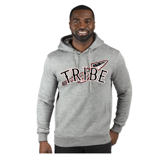 This hoodie sweatshirt features a stylish and comfortable design, perfect for fans of Tribe baseball. Made from a soft, high-quality fabric, it offers warmth and a relaxed fit. The prominent Tribe baseball logo is emblazoned across the chest, showcasing your team pride in bold colors. The hoodie includes a spacious front pocket for convenience and an adjustable drawstring hood for a customizable fit. Whether you're at the game or lounging at home, this hoodie is a perfect way to support your team in style.