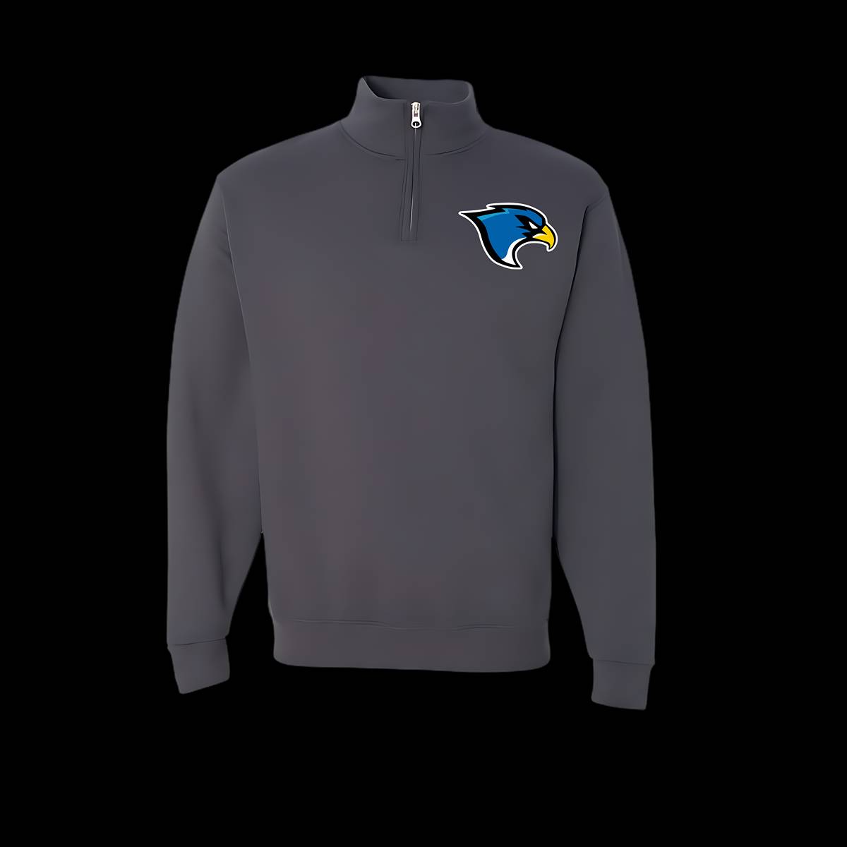 Stay cozy and show your team pride with this premium fleece 1/4 zip, featuring the New Hamburg Falcon logo proudly displayed on the chest. Crafted from ultra-soft, breathable fabric, this versatile pullover offers warmth and comfort for chilly days. The classic 1/4 zip design allows for easy layering and temperature control, while its durable construction ensures long-lasting wear. Perfect for fans, athletes, and supporters, this fleece is your go-to for both casual outings and cheering on the Falcons.