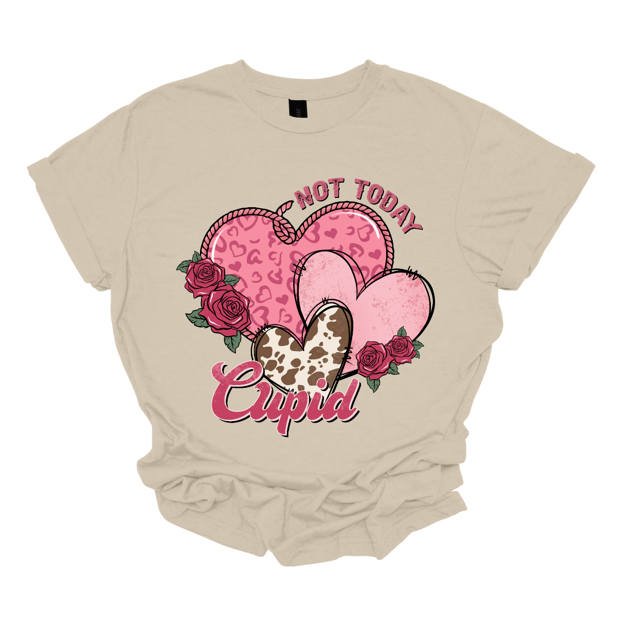 Defy Cupid's arrows with our "Not Today Cupid" T-shirt – a playful and stylish garment that beautifully combines a sassy message with Western-inspired patterns. Perfect for those who want to express their individuality and humor with a touch of Western flair. Shop at Gorgesouware.com