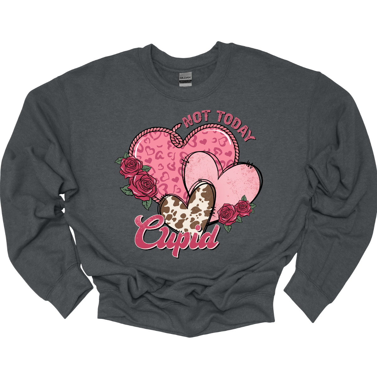 Defy Cupid's arrows with our "Not Today Cupid" T-shirt – a playful and stylish garment that beautifully combines a sassy message with Western-inspired patterns. Perfect for those who want to express their individuality and humor with a touch of Western flair. Shop at Gorgesouware.com