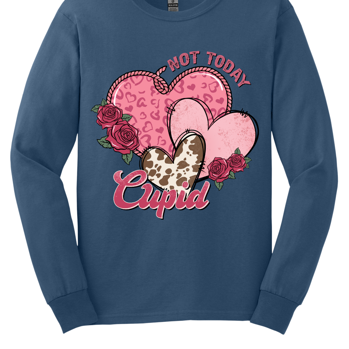 Defy Cupid's arrows with our "Not Today Cupid" T-shirt – a playful and stylish garment that beautifully combines a sassy message with Western-inspired patterns. Perfect for those who want to express their individuality and humor with a touch of Western flair. Shop at Gorgesouware.com