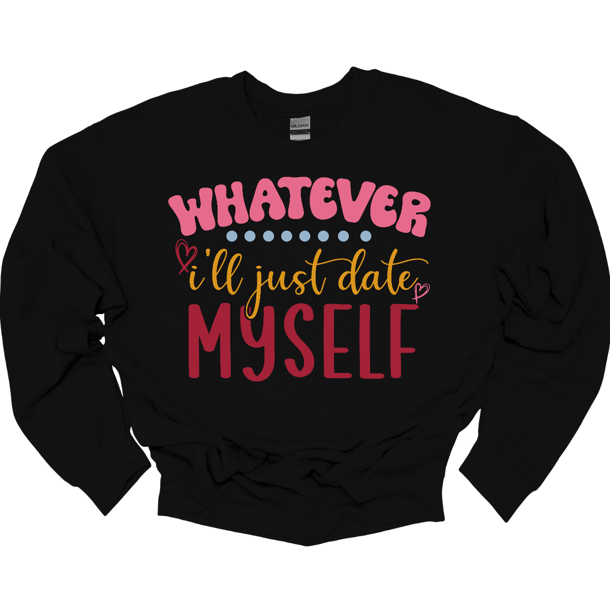 Embrace self-love and a dash of humor with our 'Whatever, I'll Just Date Myself' T-shirt. This tee is the perfect declaration of independence and confidence, adorned with a touch of witty charm. Crafted for comfort and style, it's ideal for those who relish the joy of self-discovery and empowerment. The bold statement captures the essence of embracing one's own company with a sense of humor.