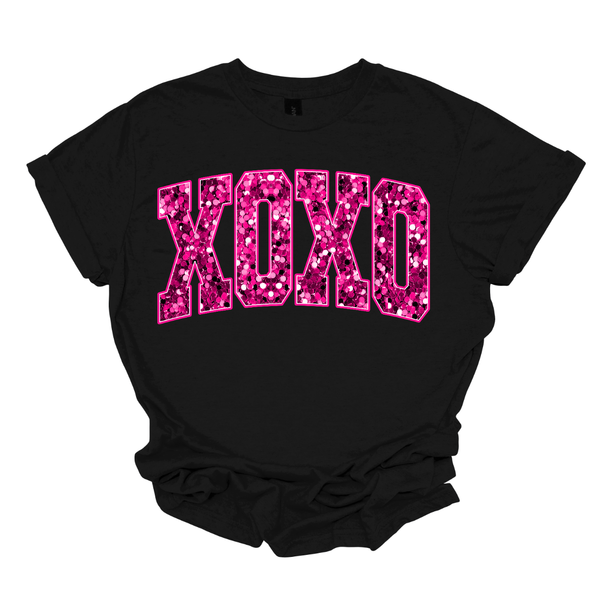 Introducing our Hot Pink Faux Sequin "XOXO" T-shirt – a chic and stylish garment that adds a touch of glamour without the actual sequins. This shirt features the classic "XOXO" expression in a vibrant hot pink faux sequin design, creating a bold and trendy look. Shop at Gorgeousware.com