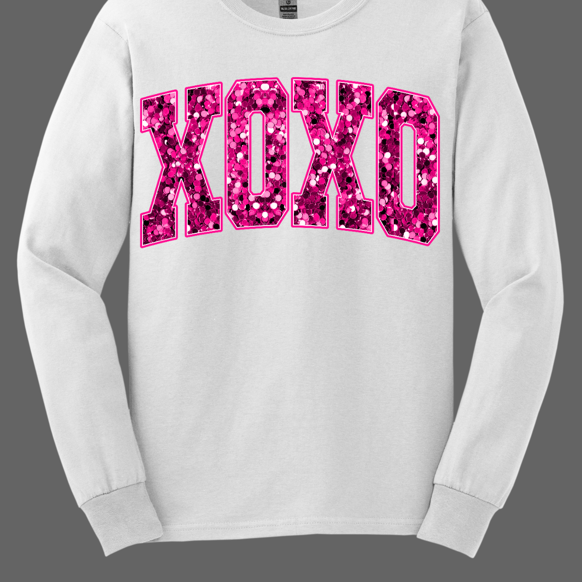 Introducing our Hot Pink Faux Sequin "XOXO" T-shirt – a chic and stylish garment that adds a touch of glamour without the actual sequins. This shirt features the classic "XOXO" expression in a vibrant hot pink faux sequin design, creating a bold and trendy look. Shop at Gorgeousware.com