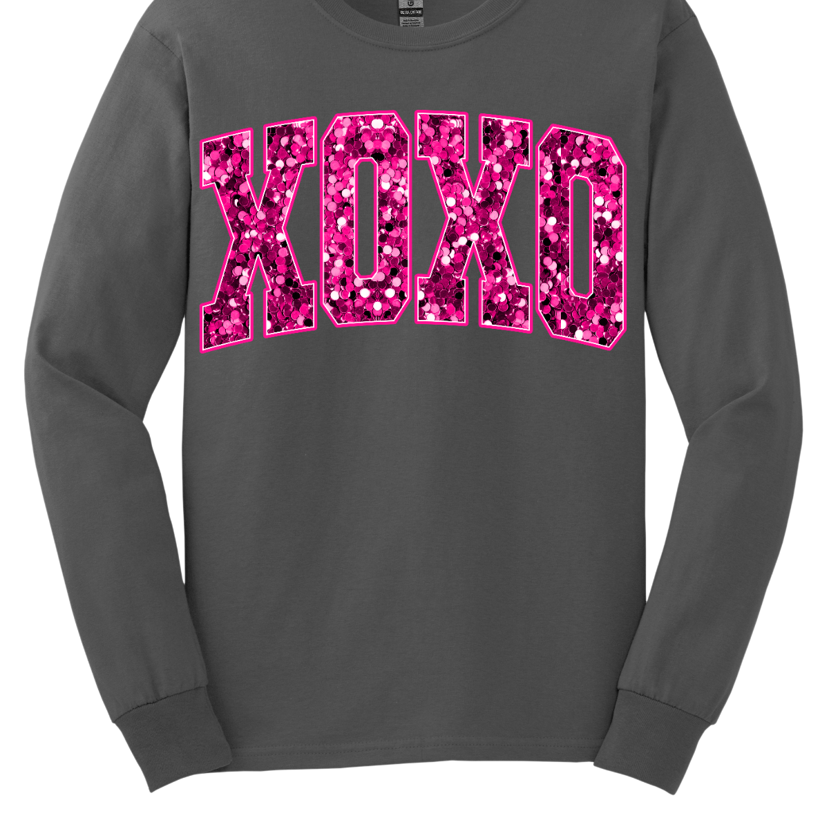 Introducing our Hot Pink Faux Sequin "XOXO" T-shirt – a chic and stylish garment that adds a touch of glamour without the actual sequins. This shirt features the classic "XOXO" expression in a vibrant hot pink faux sequin design, creating a bold and trendy look. Shop at Gorgeousware.com